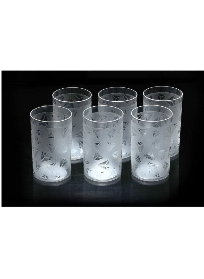 Kitchenwell 12 Pcs Diamond Plastic Unbreakable Multi-Purpose Transparent Water/Juice Glass Set (300 ML,Clear) - Image 3