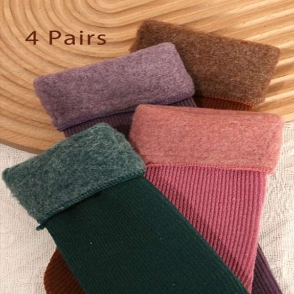 WKLOUYHE Boys & Girls Age-wise Warm Winter Thick Fleece Fur Socks Without Thumb_Assorted Color,2-4 Year(Pack Of 04) - Image 5