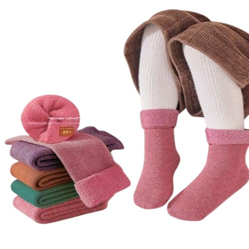 WKLOUYHE Boys & Girls Age-wise Warm Winter Thick Fleece Fur Socks Without Thumb_Assorted Color,2-4 Year(Pack Of 04) - Image 1