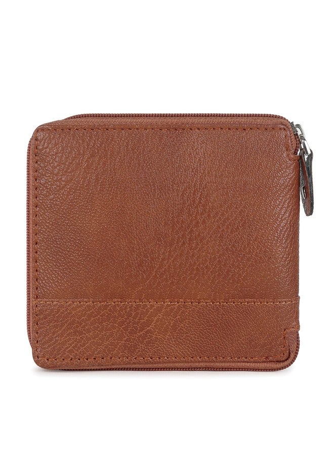Walrus Roady II Brown Zip Wallet - Vegan Leather, 2 Currency Pockets, Coin Flap, 4 Card Slots, Hidden Pockets, Slim & Stylish Wallet for Men - Image 5