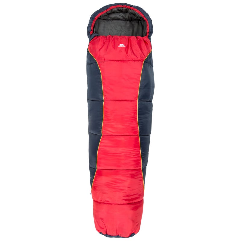 Trespass Unisex-Youth BUNKA 3 Season Sleeping Bag with Hollow Fibre Filling, 170 x 65 x 45 cm, Red, 170 cm x 65 cm x 45 cm - Image 1
