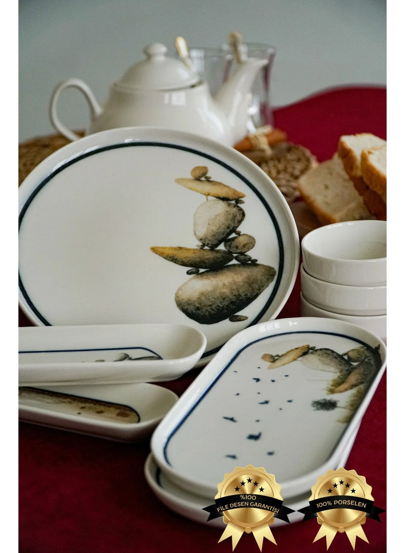 فاريكا البورسلين طقم إفطار بورسلين مطبوع رقميًا من كايا، 16 قطعة، لـ 6 أشخاص - Image 3