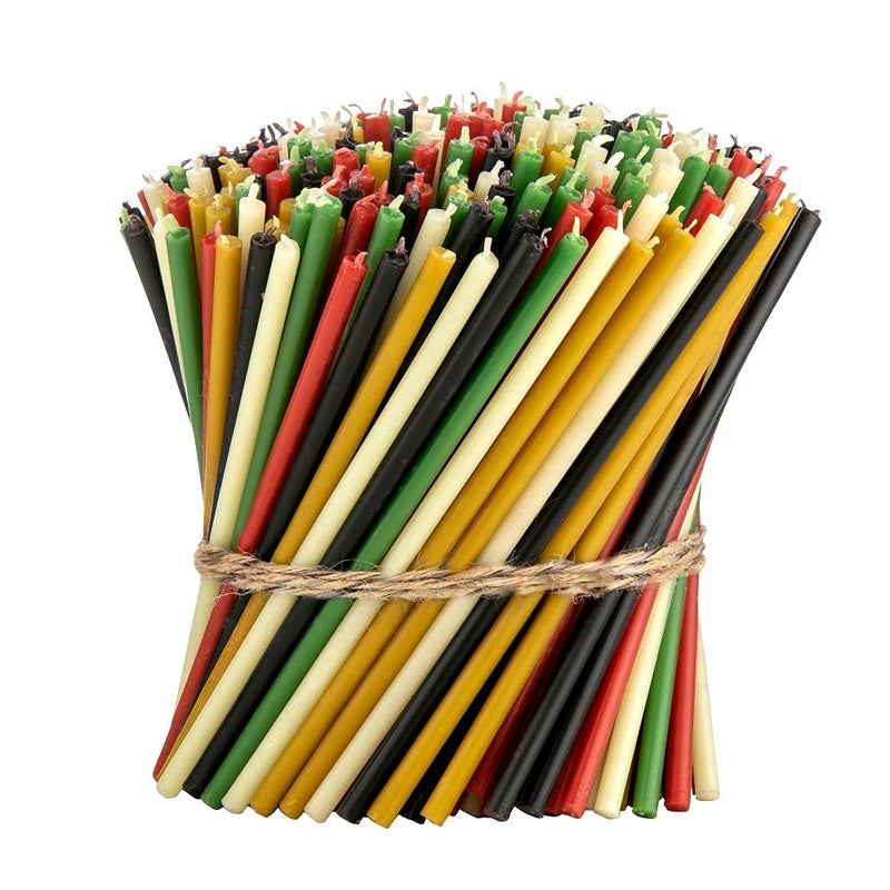 Danilovo شموع دانيلوفو الرفيعة من شمع النحل المعطرة بالعسل، شموع زخرفية مثالية لتزيين أعياد الميلاد أو صلوات الكنيسة، 5 ألوان، بدون تسرب، طويلة، بدون دخان، عبوة من 250 قطعة، 65 × 0.22 بوصة