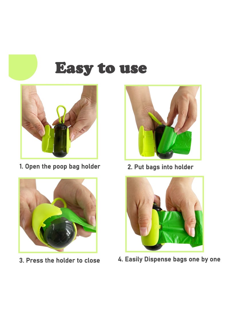 Portable Dog Waste Bag Holder - 4 Pack Leash Attachment with 2 Rolls of Bags, Fits All Leashes, Convenient Pet Waste Dispenser - Image 4