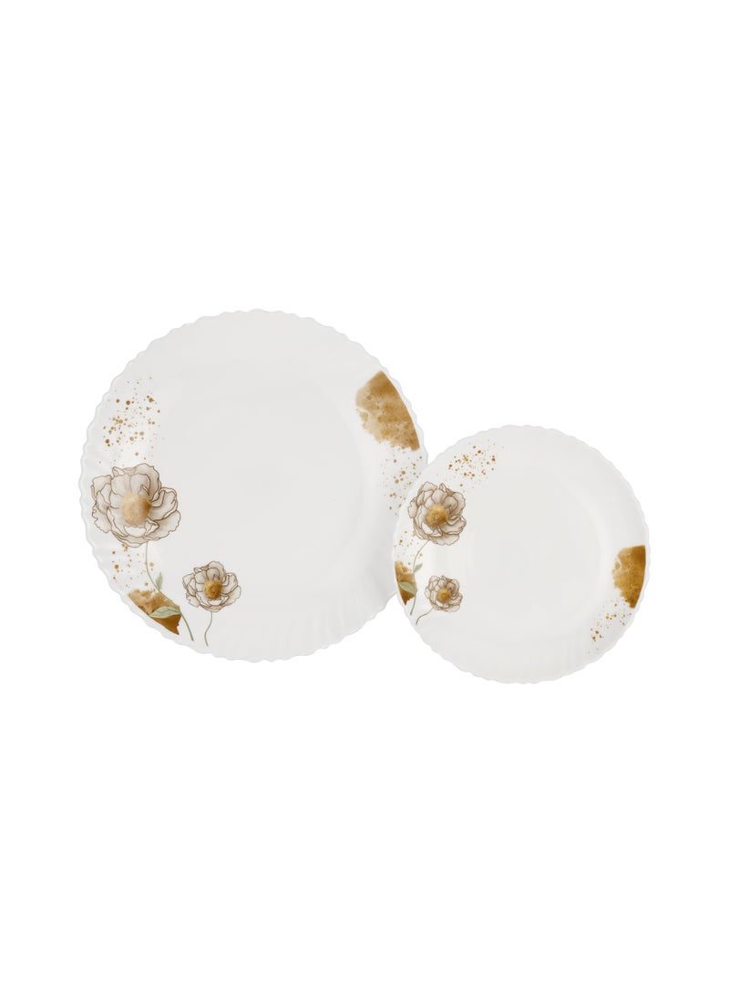 ديلكاسا طقم عشاء أوبال وير من ديلكاسا، 33 قطعة، DC3709، يتضمن طبق بيضاوي، وأطباق عشاء وأطباق مسطحة، وأوعية سلطة، وملاعق حساء - Image 3