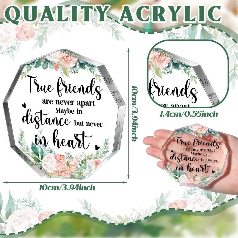 Chunful Gift for Friend Friendship Gift for Woman Birthday Gifts for Friend Going Away Gifts Plaque for Coworker Woman Retirement Gifts Acrylic Heart for Friendship Keepsake Decor (Watercolor Rose)  - Image 3