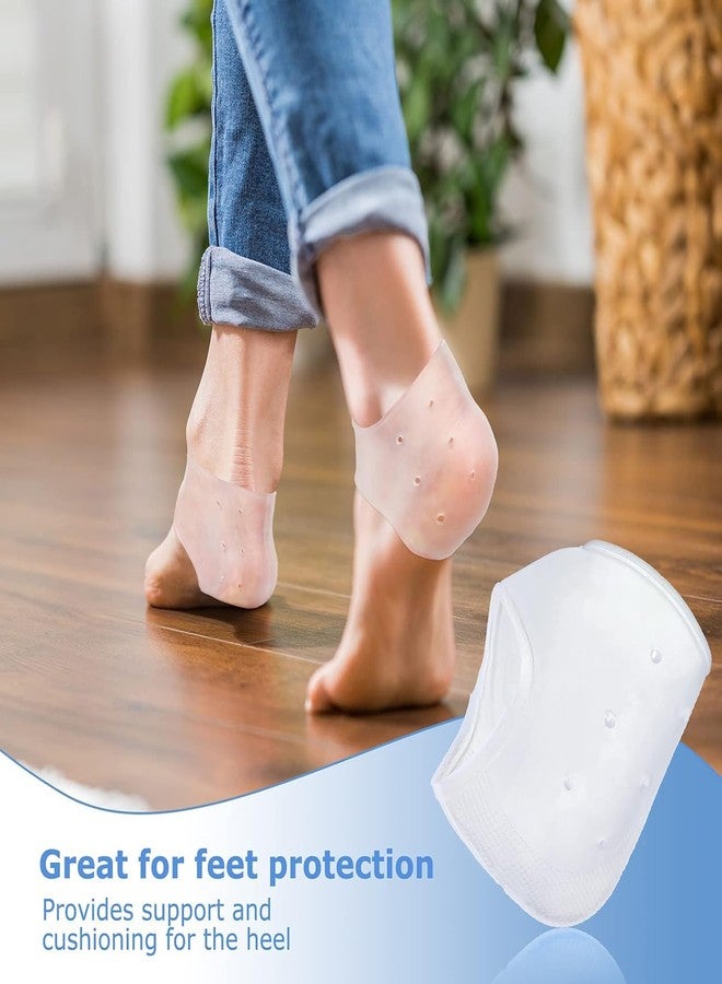 ZPCCOT Silicone Heel Protectors Socks (2 Pairs) for Men & Women | Gel Heel Cushion Pads for Cracked Heels, Heel Spurs & Plantar Fasciitis | Pain Relief, Blister Protection & Moisturizing Support | Reusable & Breathable - Image 5