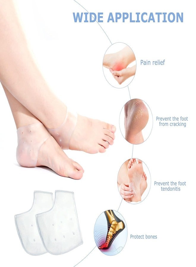 ZPCCOT Silicone Heel Protectors Socks (2 Pairs) for Men & Women | Gel Heel Cushion Pads for Cracked Heels, Heel Spurs & Plantar Fasciitis | Pain Relief, Blister Protection & Moisturizing Support | Reusable & Breathable - Image 3