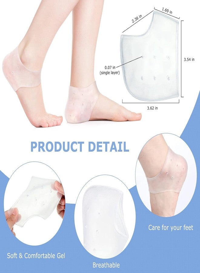 ZPCCOT Silicone Heel Protectors Socks (2 Pairs) for Men & Women | Gel Heel Cushion Pads for Cracked Heels, Heel Spurs & Plantar Fasciitis | Pain Relief, Blister Protection & Moisturizing Support | Reusable & Breathable - Image 2