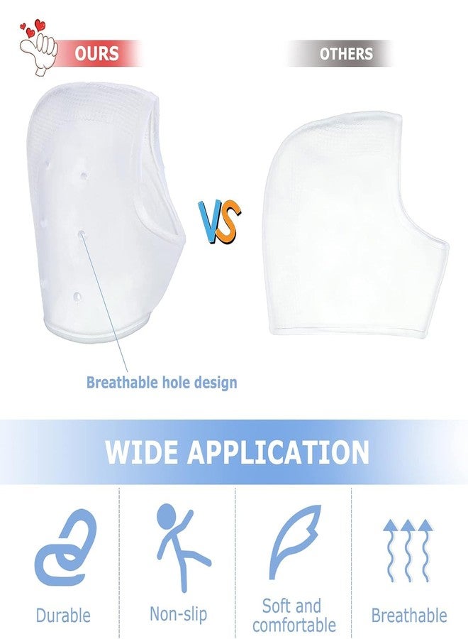 ZPCCOT Silicone Heel Protectors Socks (2 Pairs) for Men & Women | Gel Heel Cushion Pads for Cracked Heels, Heel Spurs & Plantar Fasciitis | Pain Relief, Blister Protection & Moisturizing Support | Reusable & Breathable - Image 4