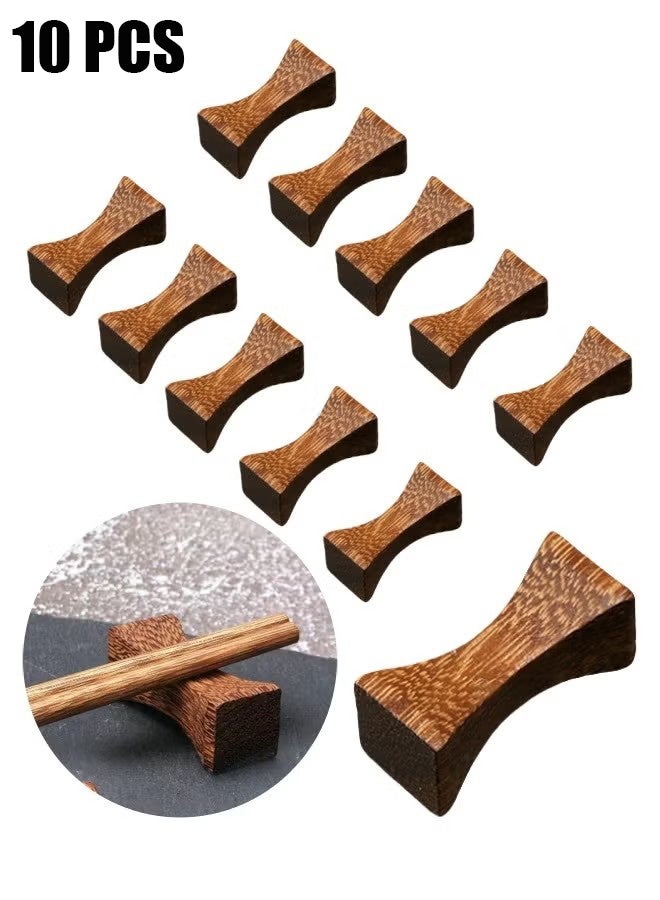 اتش واي 10 قطع من حوامل عيدان الطعام وأدوات المائدة الخشبية – مجموعة حوامل خشبية طبيعية للعيدان، الملاعق، الشوك، والسكاكين – مثالية للاستخدام في المنزل، والفنادق، والمطاعم - Image 1