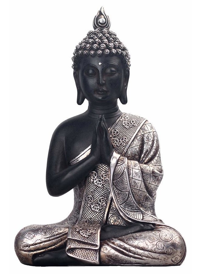 JORAE Seated Buddha Statue Buddhism Thai Meditating Home and Garden Decorative Sculpture Praying Collectibles Figurines, 9.5 Inches, Polyresin - Image 1