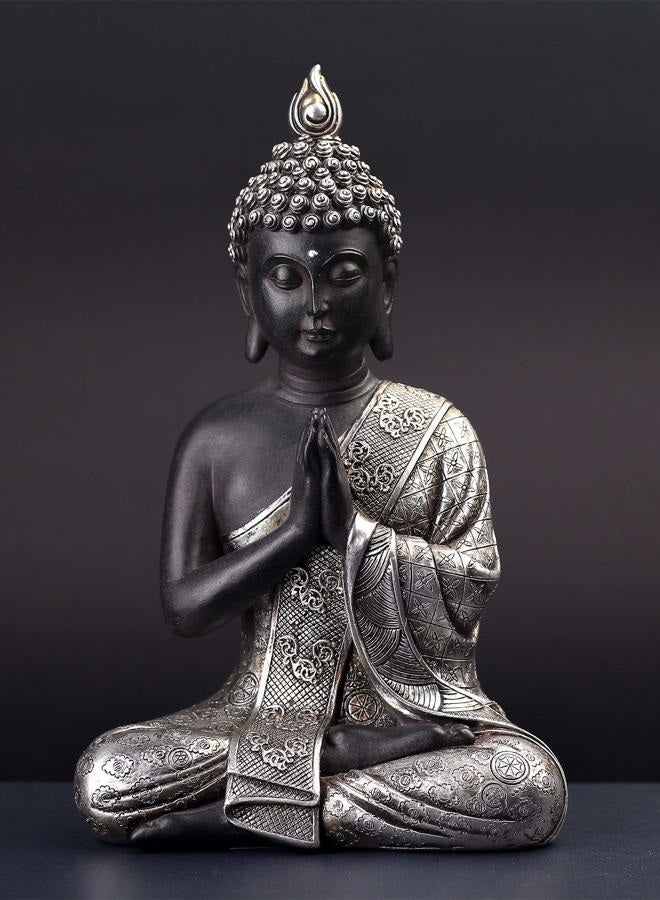 JORAE Seated Buddha Statue Buddhism Thai Meditating Home and Garden Decorative Sculpture Praying Collectibles Figurines, 9.5 Inches, Polyresin - Image 4