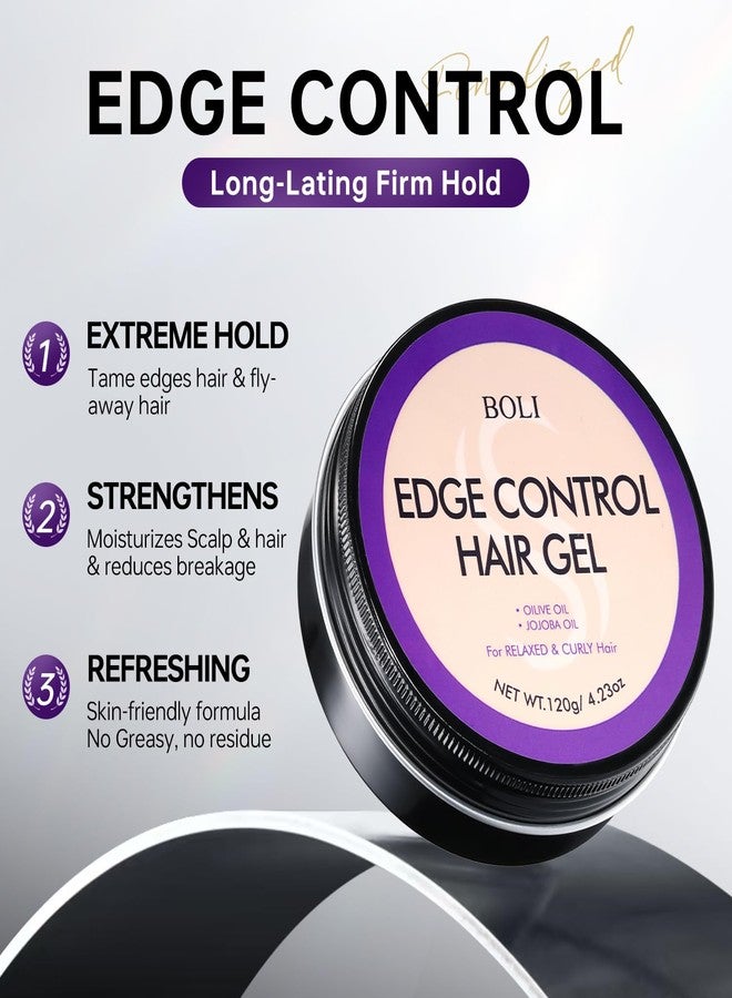 BOLI Strong Hold Edge Control Gel for Women, Styling Wax - Non-Greasy, Non-Flaking, No White Cast, Long Lasting, Shine & Smooth for All Hair Types (120g) - Image 4