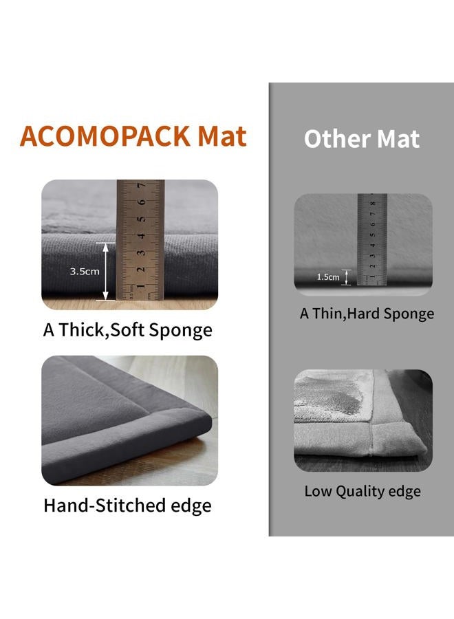 ACOMOPACK Baby Play Mat Area Rug for Living Room 1.3" Thick Memory Foam 59"×71" Dark Grey- Non-Slip Bottom for Kid, Toddler, Tummy Time Crawling Mat for Floor, Soft Velvet Nursery Rugs, Yoga - Image 4