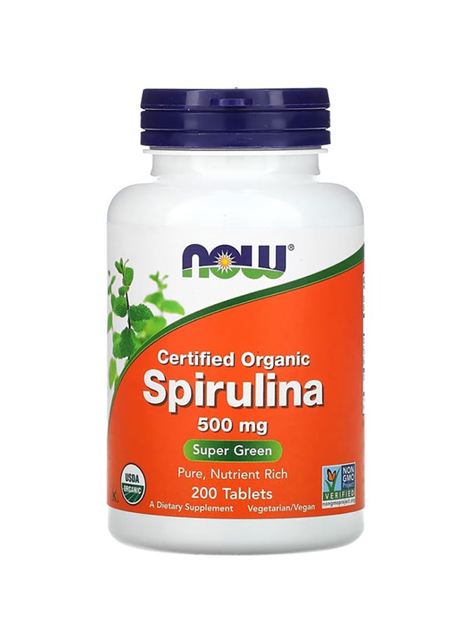 Certified Organic Spirulina - 200 Tablets