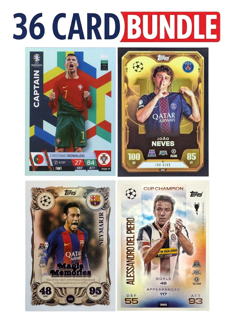 Topps Match Attax 25/26 - Bundle 36 Cards including Cristiano Ronaldo & Del Piero - Image 1