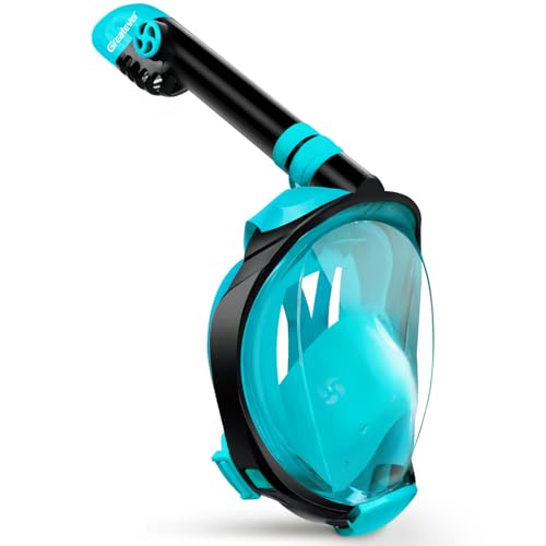 Greatever G2 Full Face Snorkel Mask with Latest Dry Top System,Foldable 180 Degree Panoramic View Snorkeling Mask with Camera Mount,Safe Breathing,Anti-Leak&Anti-Fog - Image 1