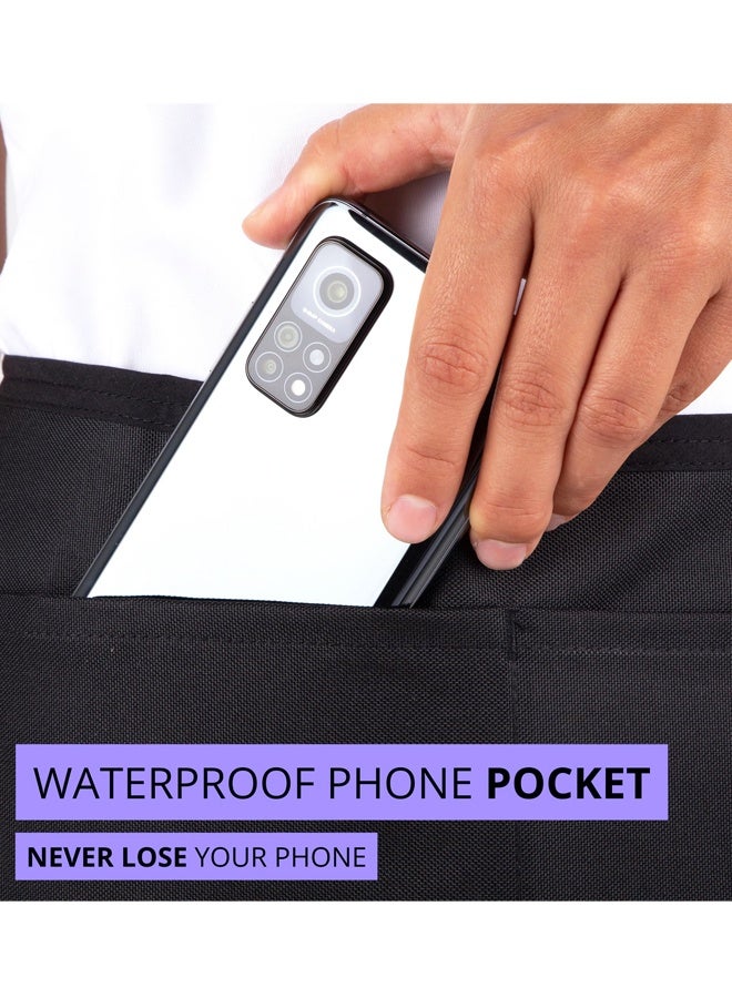 Waterproof Hair Stylist Apron with 5 Pockets, Bleach Proof Waist Apron for Salon - Image 5
