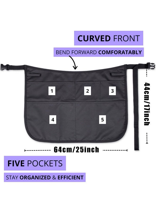 Waterproof Hair Stylist Apron with 5 Pockets, Bleach Proof Waist Apron for Salon - Image 2