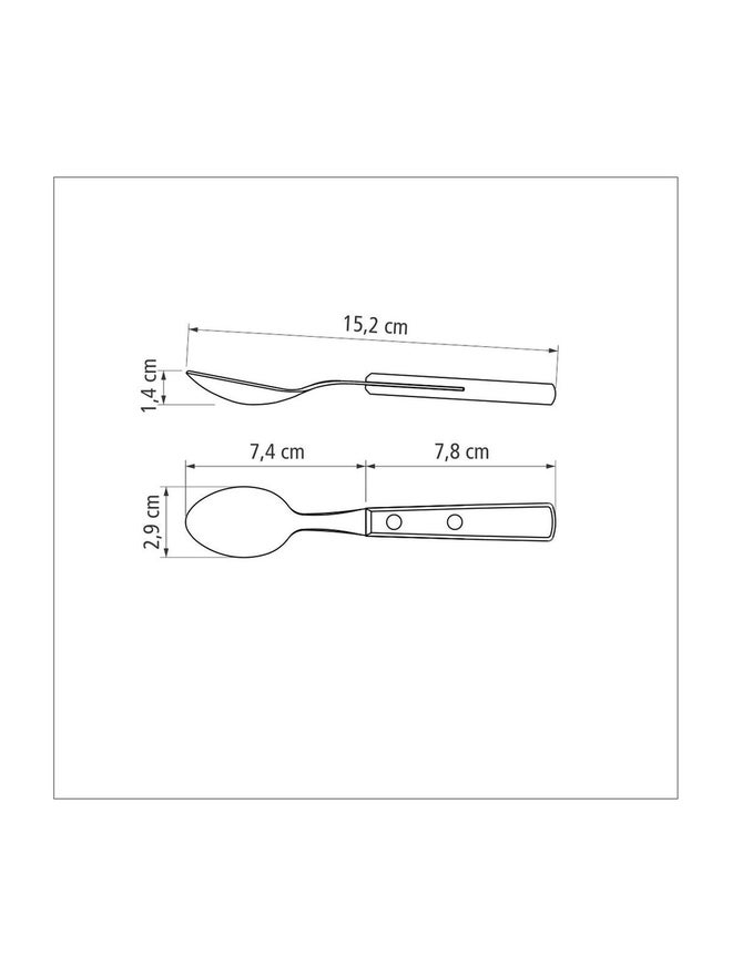ترامونتينا ملعقة شاي ترامونتينا ستانلس ستيل بمقبض بولي وود أحمر معالج - Image 3