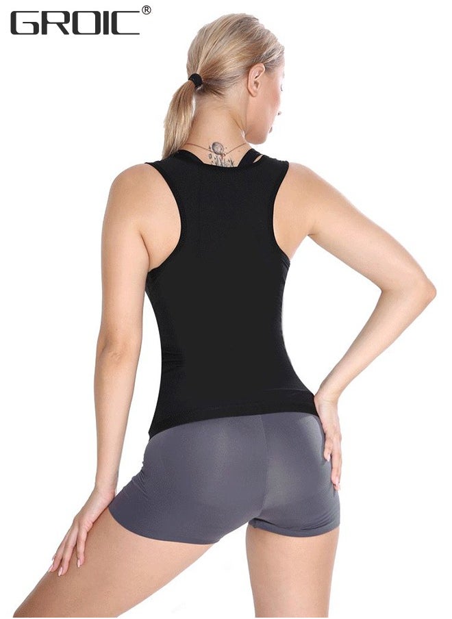 GROIC - Sauna Sweat Vest Workout Tank Top Waist Trainer for Women Compression Workout Enhancing Vest,Sauna Suit for Women Weight Loss Sauna Shirt Sweat Jacket Body Shaper - Image 1