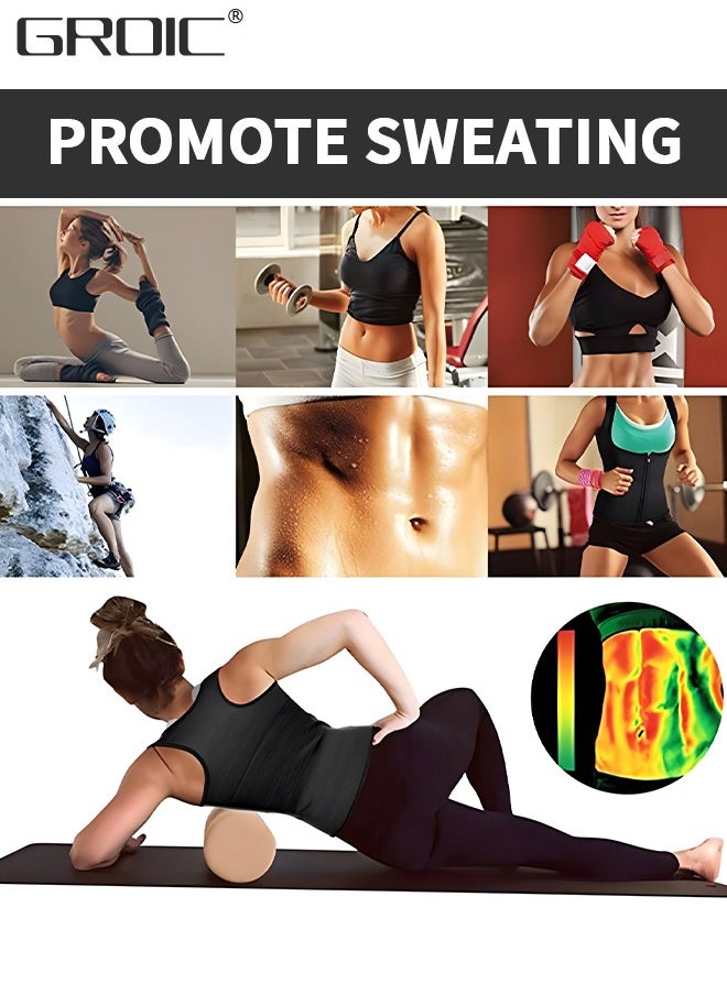 GROIC - Sauna Sweat Vest Workout Tank Top Waist Trainer for Women Compression Workout Enhancing Vest,Sauna Suit for Women Weight Loss Sauna Shirt Sweat Jacket Body Shaper - Image 1