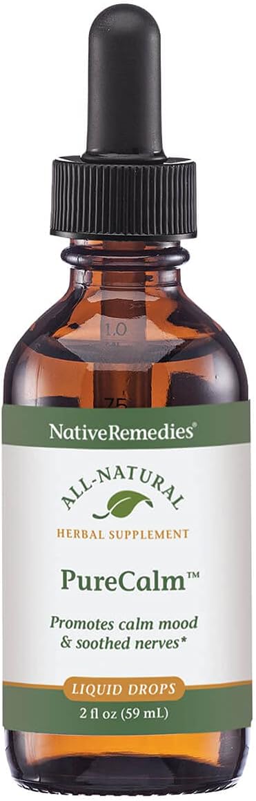 Native Remedies PureCalm - مكمل عشبي طبيعي بالكامل يعزز مشاعر الهدوء في أوقات الضغط أو التوتر أو التوتر العصبي - 59 مل