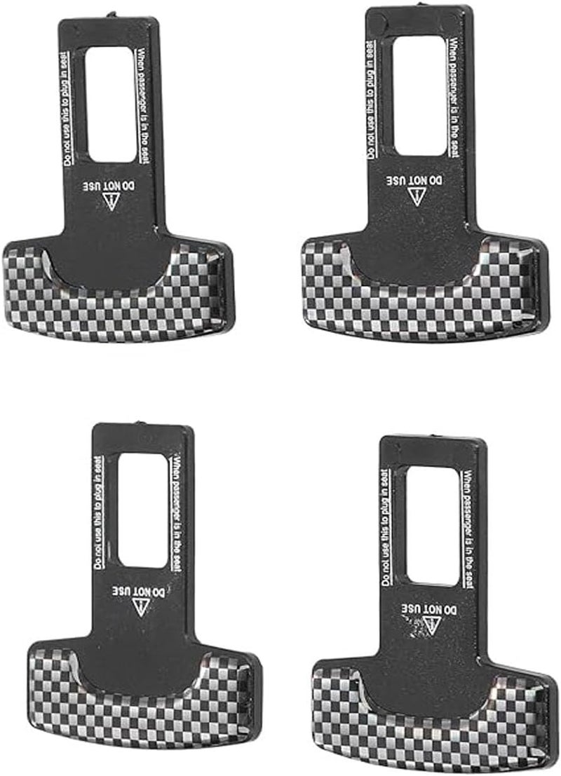 Car Alarm Stopper Safety Belt Buckle Canceler - 4PCS Universal Vehicle Belt Alarm Fix, Carbon Fiber & Aluminum Alloy Safety Belt Buckle for Car Alarm Stopping - Image 4