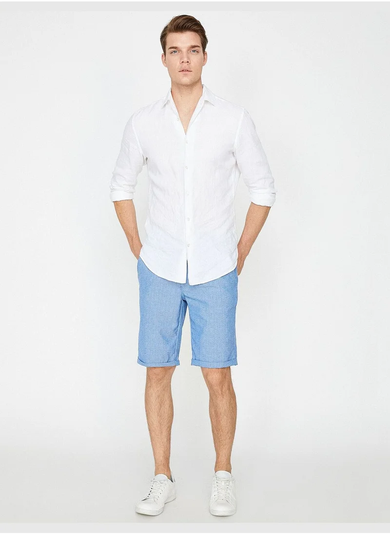 كوتون Striped Shorts