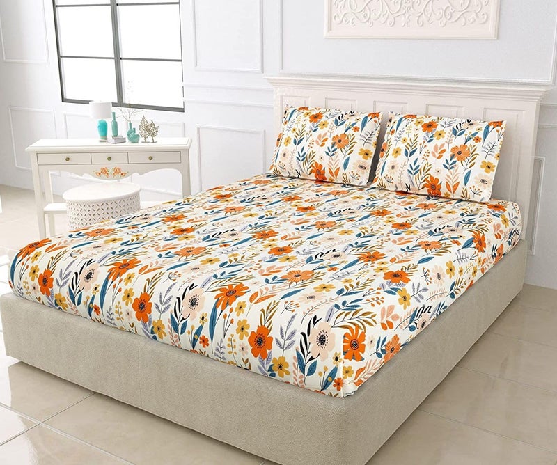 MOSHO 220 TC Glace Cotton King Size XXL 108x108 Inch / 9 Feet BedSheet Comforter Duvet Set Double Bed (ColorA) - Image 4