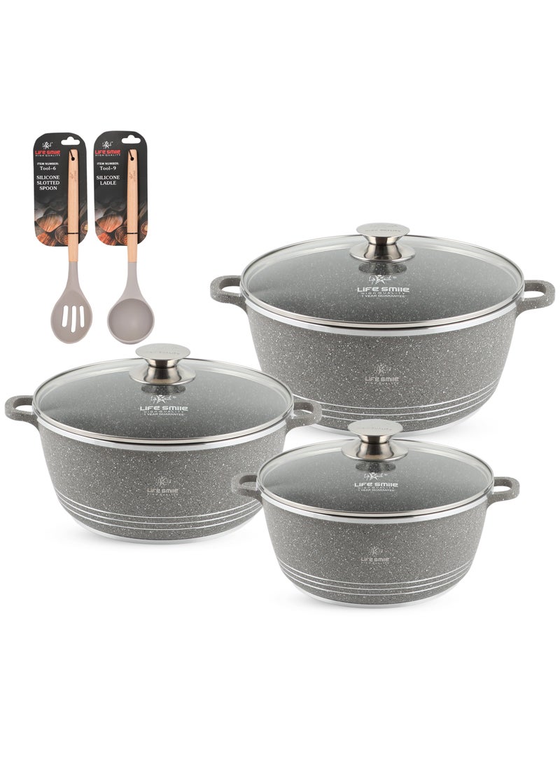 Cookware Set 8 pieces - Pots set Induction Bottom, Granite Non Stick Coating 100% PFOA FREE, Die Cast Cooking Set include Casseroles And Kitchen Utensils - pzsku/ZE0C9AED09FCF7FE5BA11Z/45/_/1739789198/4e13517c-9ec1-495f-89bc-d61156efc723