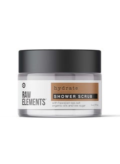 raw elements Raw Elements All Season Moisturizing Daily Scrub - Hawaiian Sea Salt and Raw Sugar Exfoliator, Organic Oils to Hydrate, Shower Essentials, No Parabens and Dyes Free, 7.6 oz 