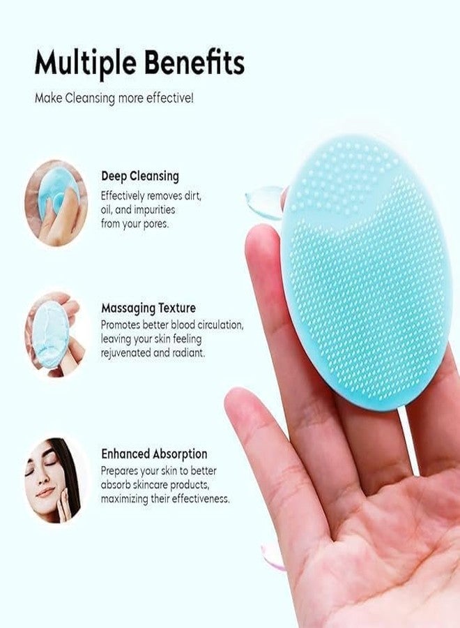 Dhimo Soft Silicone Back Scrubber Long Handle Bath Brush + Body Scrubber Bath Brush + Scalp Massager for Hair + Face Scrubber Brush, Combination Combo, Super-Exfoliating & Lathering Body Scrubber, Shower Brush | BPA-Free | for Men and Women (With A Free Hook 3-pic) - Image 4