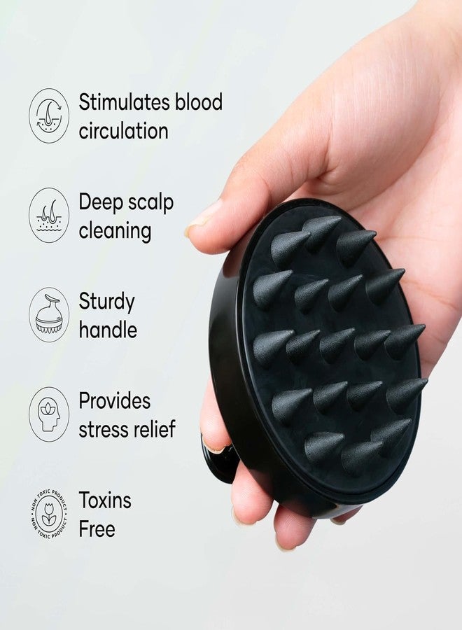 Dhimo Soft Silicone Back Scrubber Long Handle Bath Brush + Body Scrubber Bath Brush + Scalp Massager for Hair + Face Scrubber Brush, Combination Combo, Super-Exfoliating & Lathering Body Scrubber, Shower Brush | BPA-Free | for Men and Women (With A Free Hook 3-pic) - Image 3