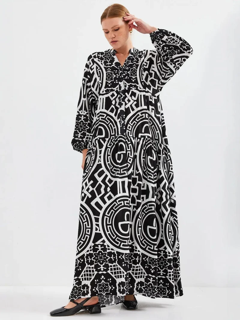 بيغ دارت BDART Printed V-Neck Maxi Dress