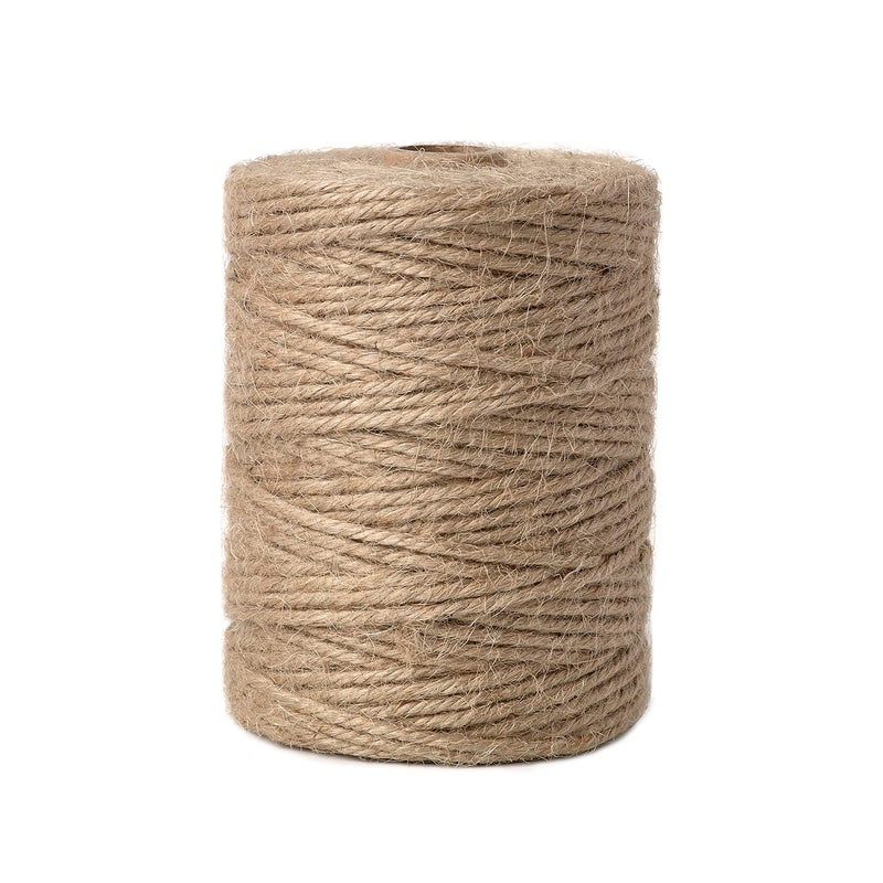 Natural Jute Twine 3mm 328 Feet Crafting Twine String for Crafts Gift Craft Projects Wrapping Bundling Packing Gardening and More Jute Rope to Use Around The House and Garden