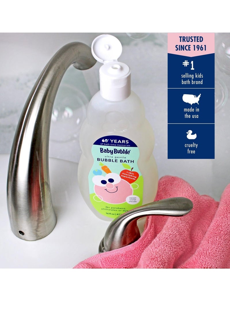 Mr. Bubble Baby Bubble Ultra Gentle Bubble Bath, Sweet Violet Clouds Scent, 16 oz., Pack of 2 - Image 5