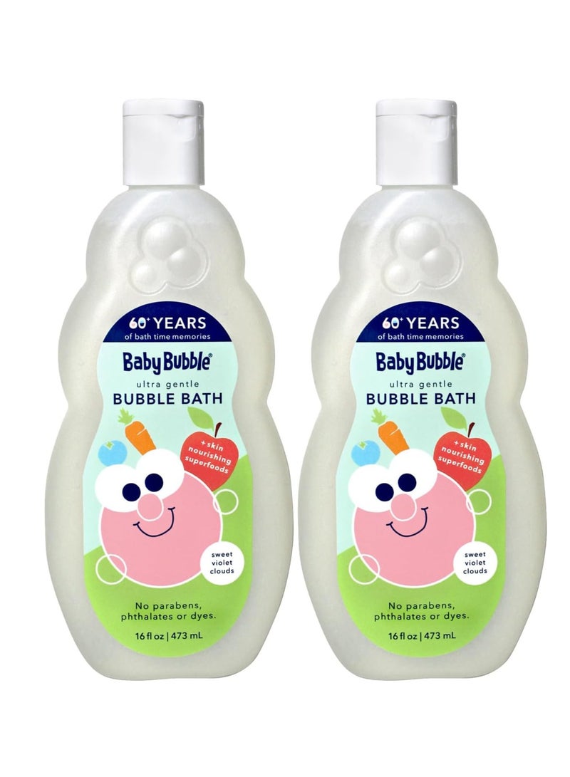 Mr. Bubble Baby Bubble Ultra Gentle Bubble Bath, Sweet Violet Clouds Scent, 16 oz., Pack of 2 - Image 1