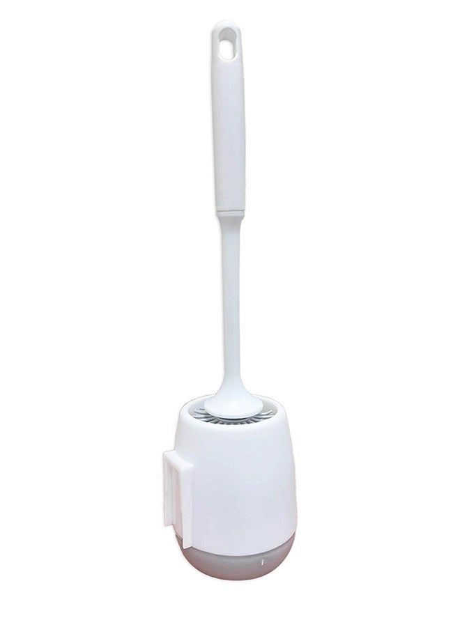 NIBEMINENT Silicone Toilet Bowl Brush Set White/Black/Grey 4.4x4.9x7.5inch - Image 1