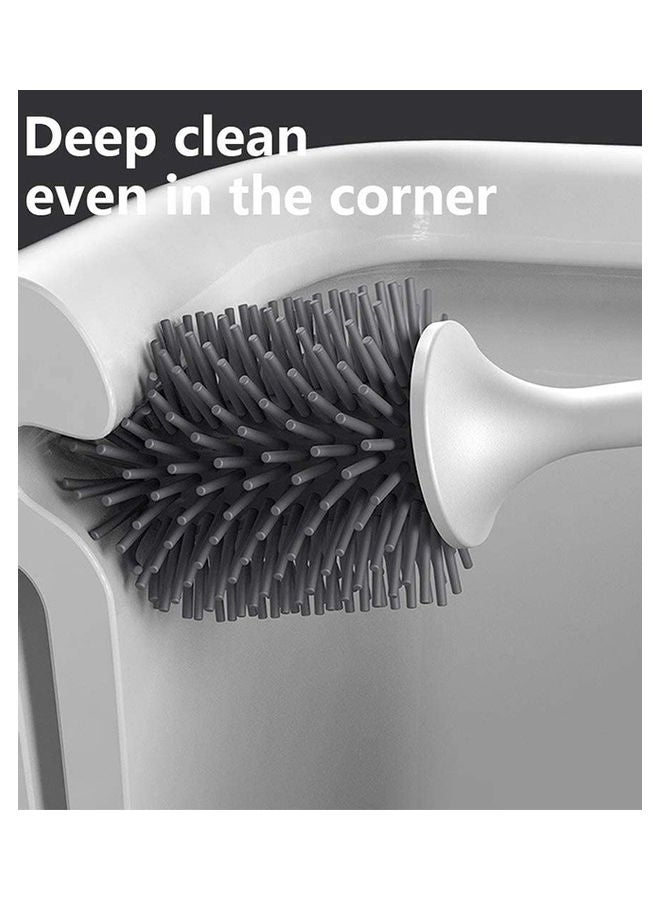 NIBEMINENT Silicone Toilet Bowl Brush Set White/Black/Grey 4.4x4.9x7.5inch - Image 3