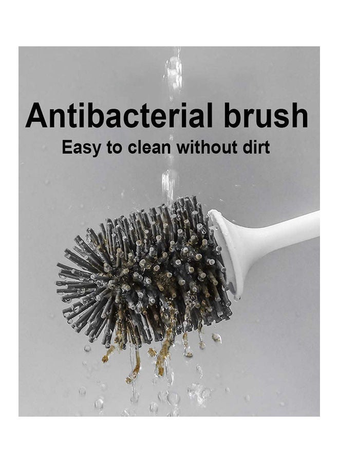 NIBEMINENT Silicone Toilet Bowl Brush Set White/Black/Grey 4.4x4.9x7.5inch - Image 4