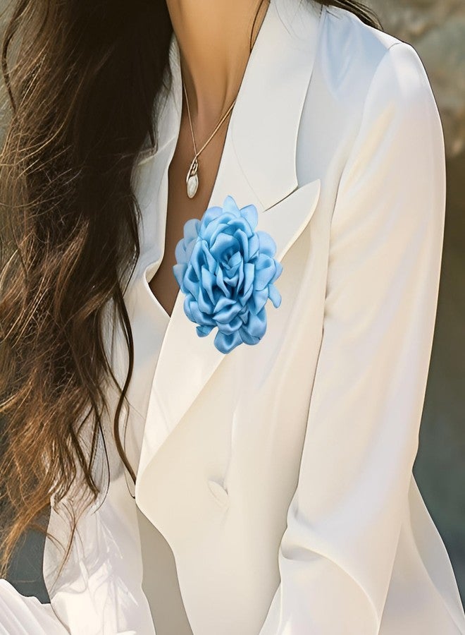 CSIYANJRY99 Dainty Fabric Rose Flower Large Brooch Lapel Pins Delicate Elegant Handmade Flower Brooches Pin Classic for Wedding Party Dance Banquet for Women Dress Suit Ceremony Clothes Accessories - Image 4