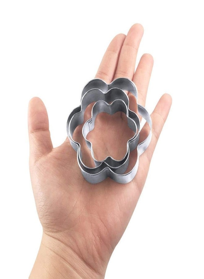 Prostuff.in مجموعة قوالب تقطيع البسكويت من Prostuff.in® - 12 قطعة، أشكال قلب، نجمة، دائرة، زهرة، قوالب تقطيع بسكويت من الفولاذ المقاوم للصدأ، مناسبة لتقطيع عجة البيض والبسكويت والمعجنات والفواكه (فضي) - Image 5