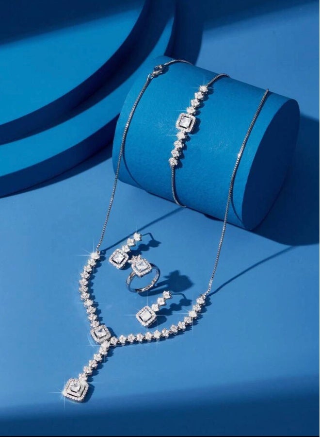 Luxury Jewellery Set For  Women Inlaid With Zirconia  - Image 4