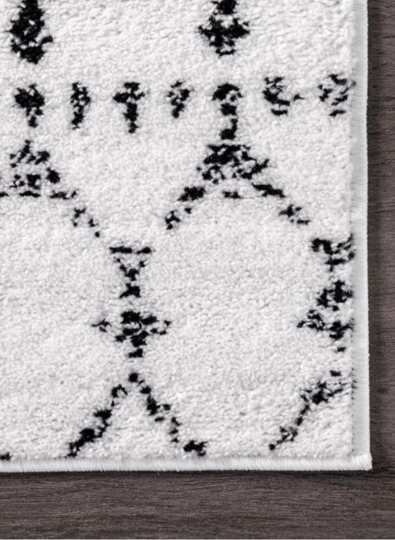 هاند بيكد فيرنتشر Handpicked Furniture Moroccan Inspired Black Rug, Ultra Soft Area Carpets For Bed Room, Living Room, And Dining Room, Antislip Floor Carpets, Easy To Clean, Made In Turkey - Image 4