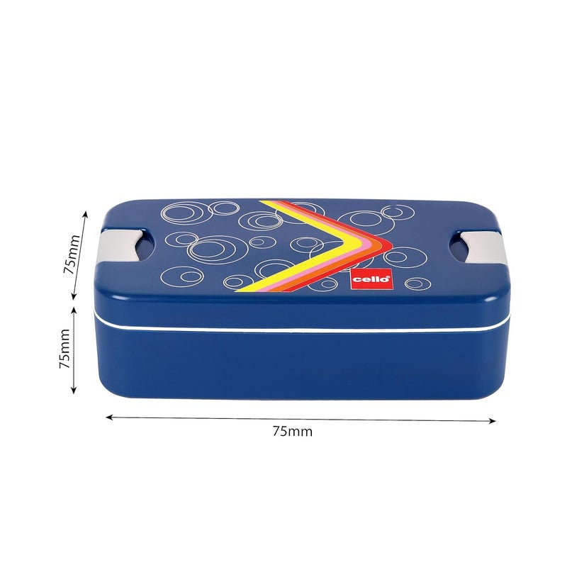 Cello Cello Food Mate Snap Lock Plastic Lunch Box, 713ml, Blue | 2 Compartment with 2 Side Lock for School Kids and Adults | Leak-Proof Snacks Tiffin box for school Kids, Office, Picnic & Travelling  - Image 5