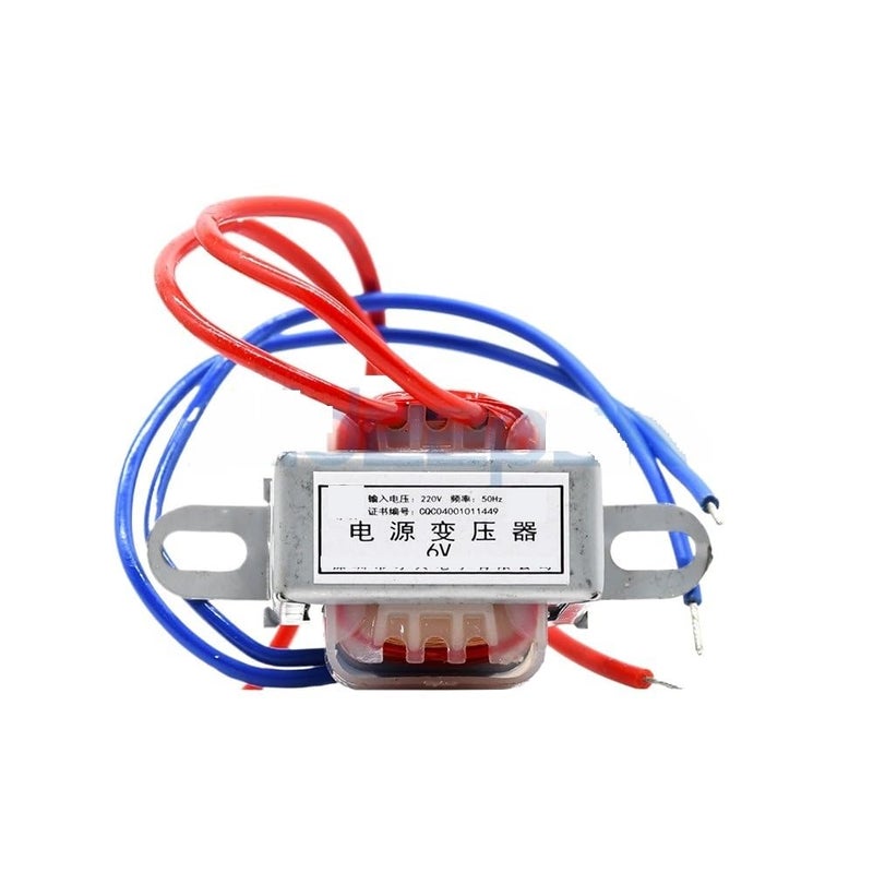 Power Transformer AC 220V to 6V 9V 12V Voltage 1W EI Copper Core 50Hz~60Hz Single Voltage 2 Line Copper(6V) - Image 1