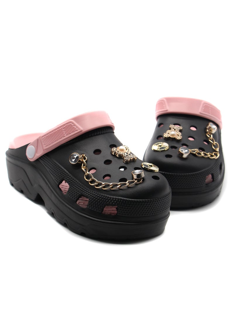 Kids Melody Women and Girls Clogs | Slip-On, Arch Support, High Heels Mules Clogs | Slide Wedge Sandals for Women's - Image 2
