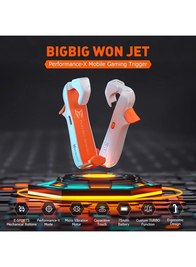 BIGBIG WON Mobile Gaming Triggers, Mobile Game Controllers Plug and Play for iOS and Android Phone 4.7-6.5 inches Game Trigger for PUBG/Fortnite/COD White (M1-1 Piece) - Image 2